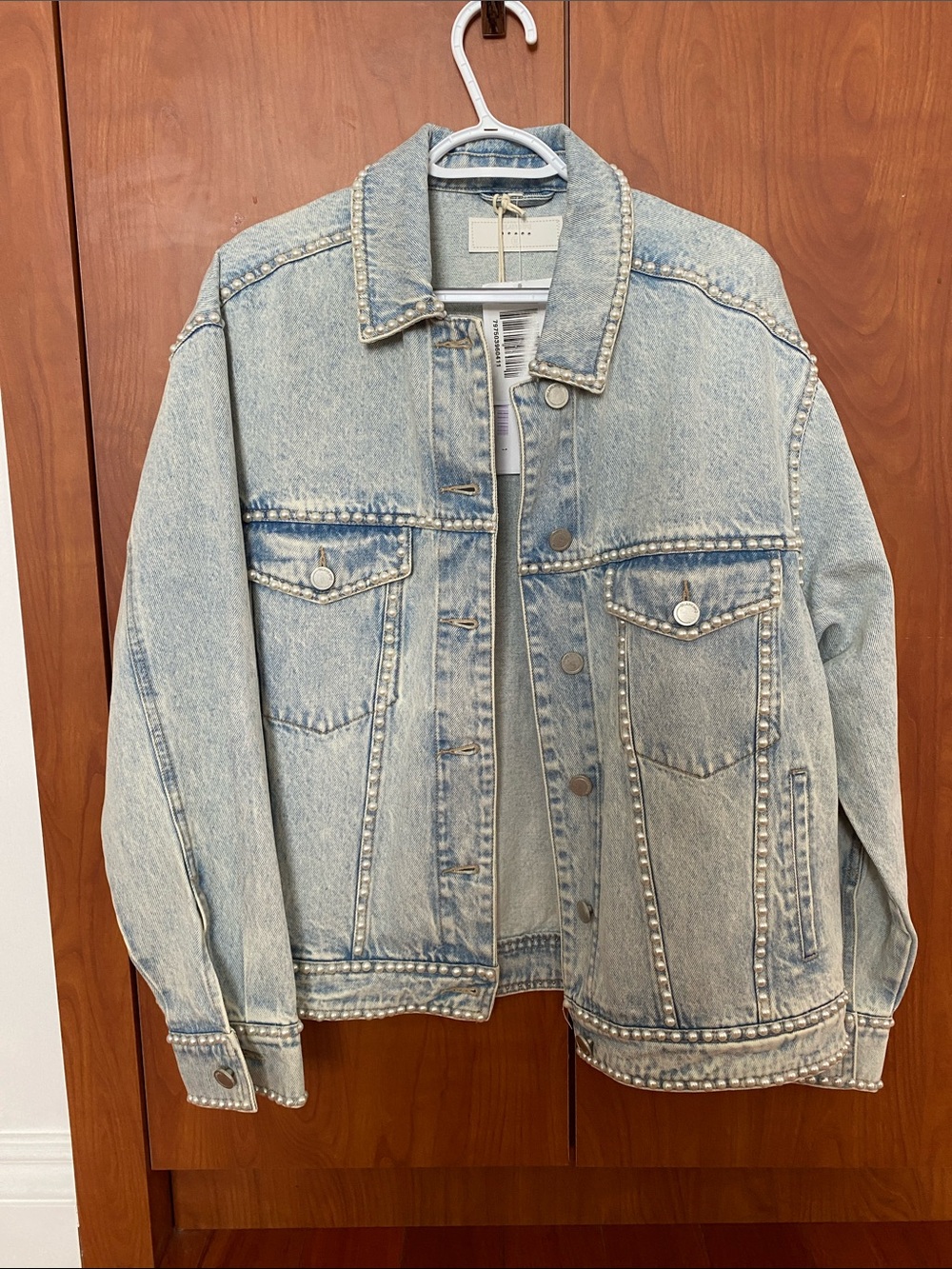 Blank NYC Light Blue Oversized Denim Trucker Jacket